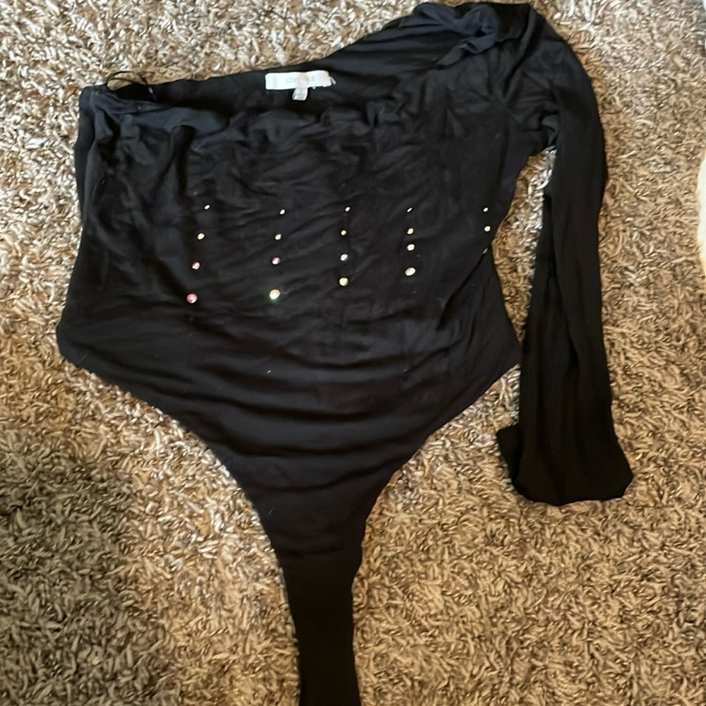 Black bedazzled bodysuit
